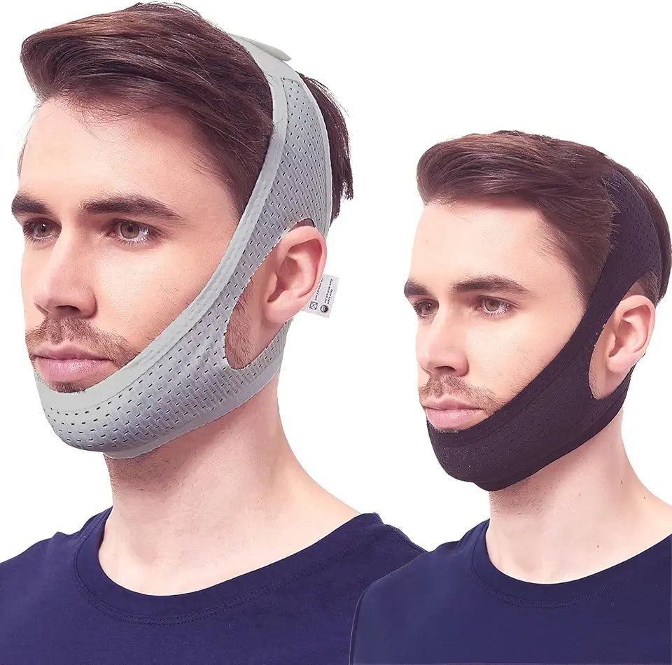 2 Pack Black Grey Adjustable Mesh Chin Strap U726