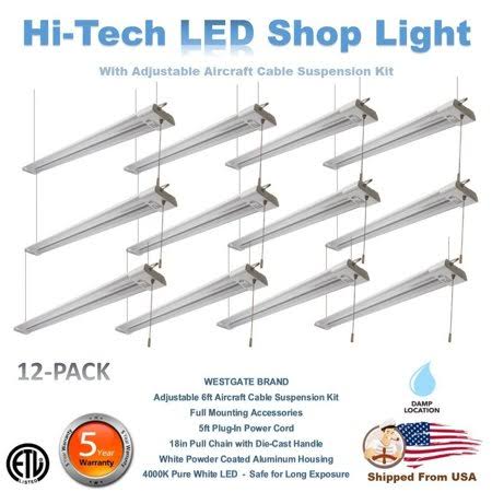 12 Pack 4ft 40W LED Shop Light 4200 Lumens 4000K M638