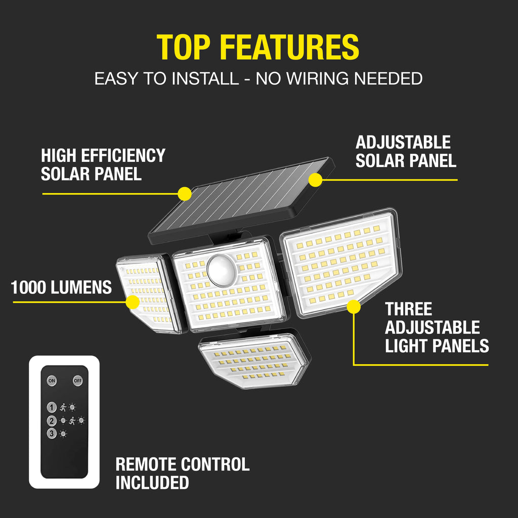 Adjustable Solar Motion LED Security Light 2-Pack O640992