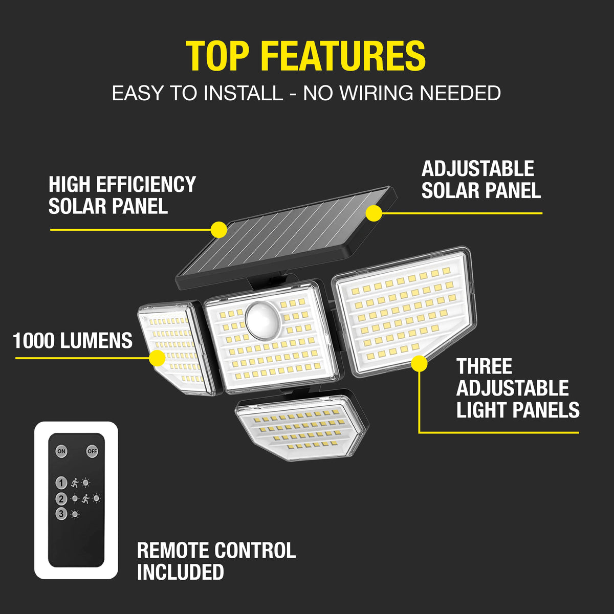 Adjustable Solar Motion LED Security Light 2-Pack O640992