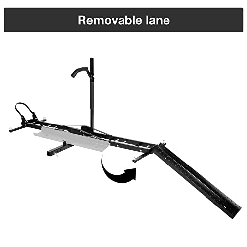 Motorcycle Carrier Hitch Mount 500 Lbs Dirt Bike Carrier Hauler Hitch Rack with Fixed Bracket and Lock Wheel Settings Removable Loading Ramp Anti-Tilt Locking Device K708462