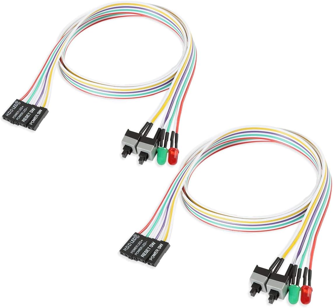 2-Pack Computer Case LED Light Switch Cable K928