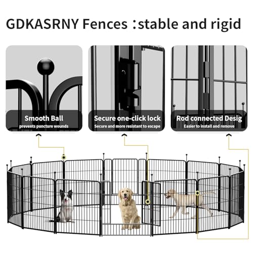 16 Panels 32 inch Heavy Duty Metal Dog Playpen Y52669
