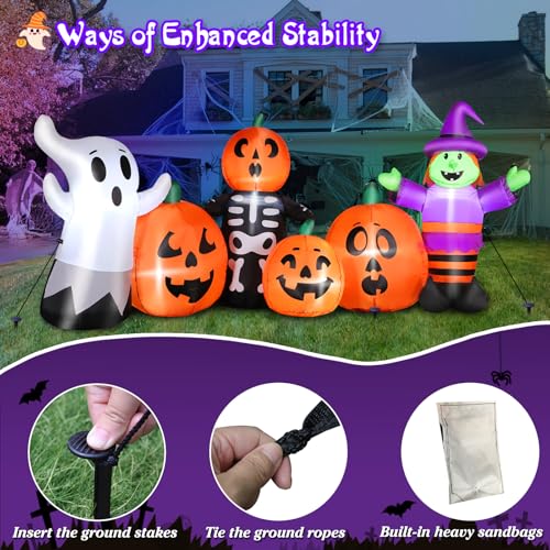 8 FT Halloween Inflatable Spider with LED K4128