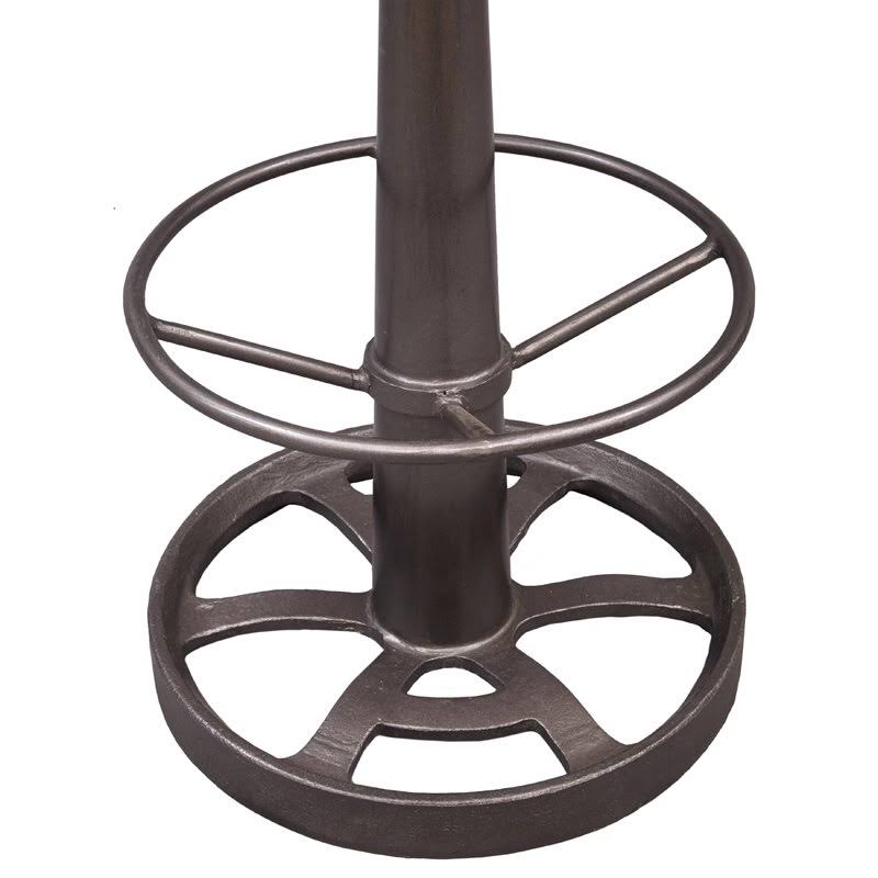 Cast Iron Framed Leather Bar Stool Brown / Brass F17345