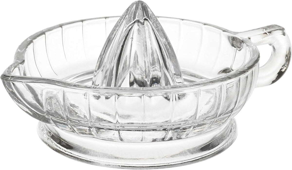 Clear Glass Citrus Juicer with Handle and Pour Spout G398871