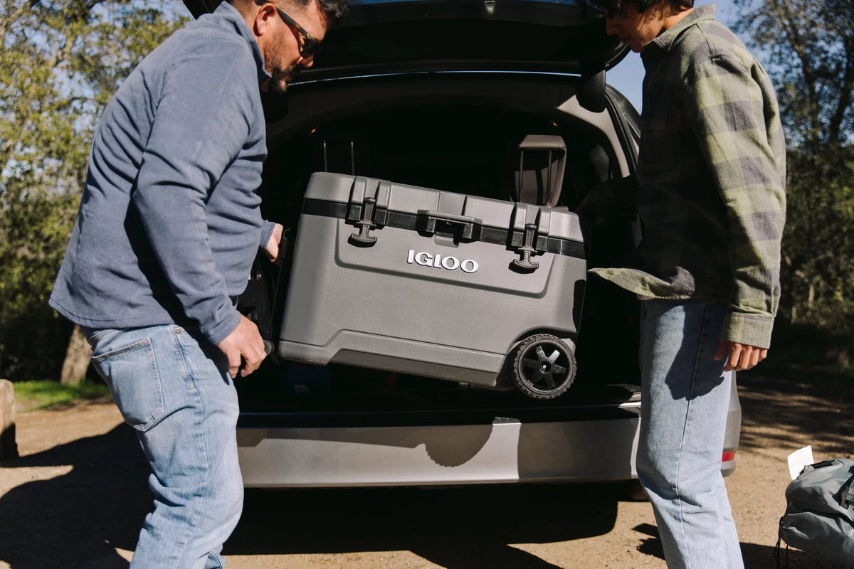72 Quart Ice Chest Cooler with Wheels Gray P859