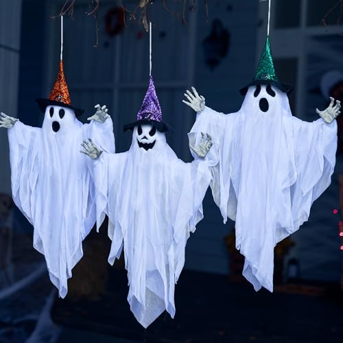 3 Pack 24.8" Halloween Hanging Ghost Decorations C584