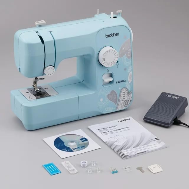17-Stitch Portable Full-Size Sewing Machine, White H6675