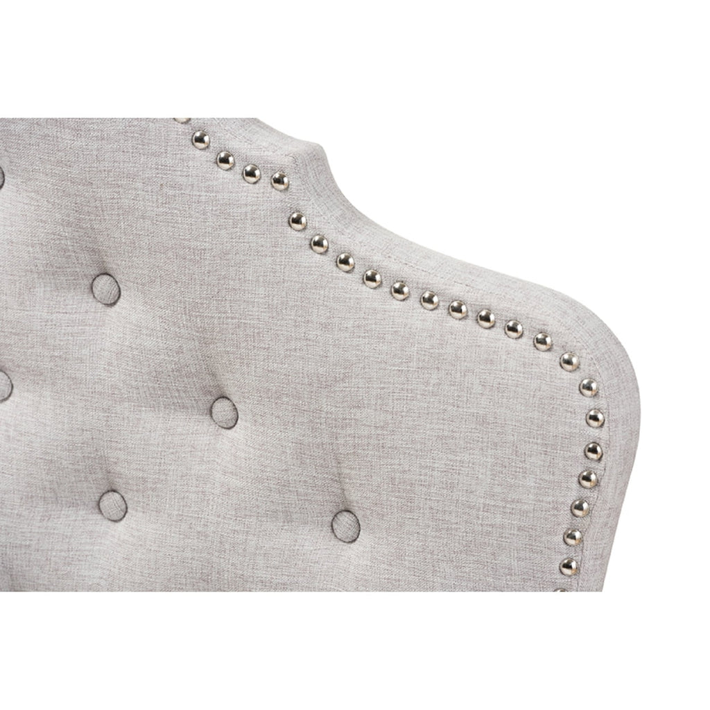 Greyish Beige Fabric Full Size Headboard D816289