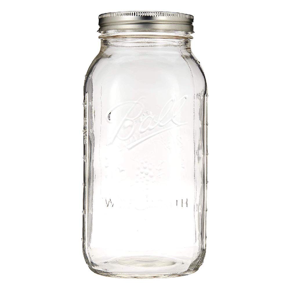 Clear 64 Oz Wide Mouth Half Gallon Jars with Lids and Bands, Set of 6 B401247