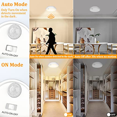 2-Pack Battery Operated Motion Sensor LED Ceiling Lights 3000K 400LM Y216200
