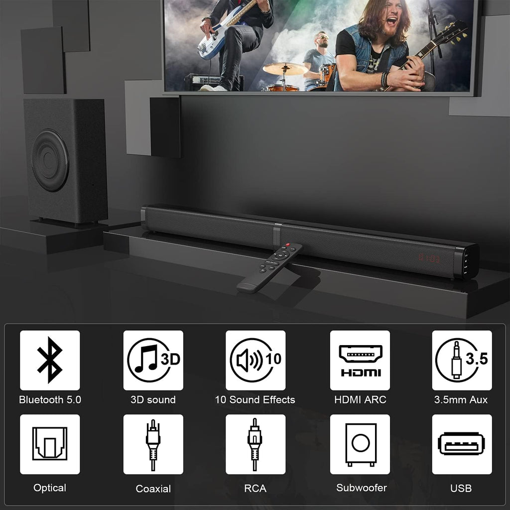 Sound Bars for TV with Subwoofer, 2.1 Channel W551