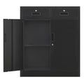 Black 36" Locking Steel Storage Cabinet with Adjustable Shelves O294936