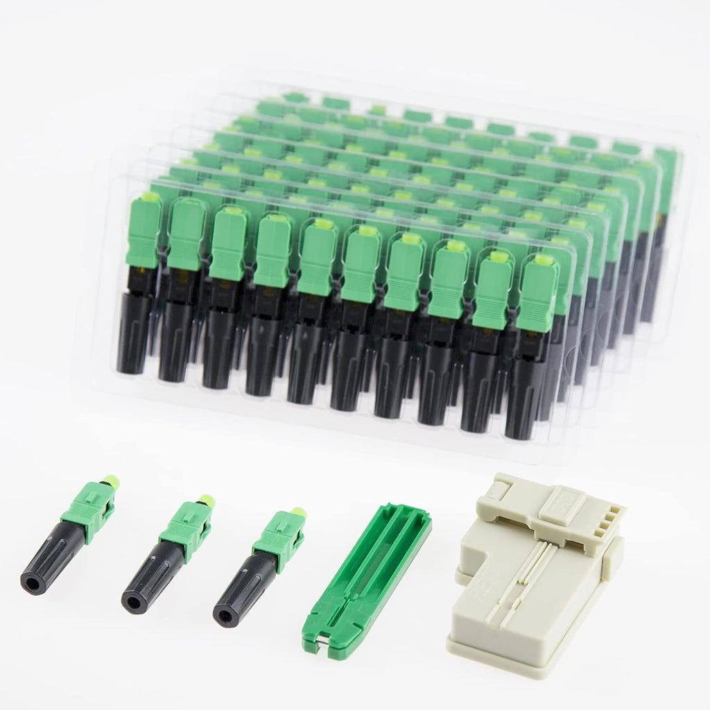 100pcs SC APC Fiber Optic Quick Connector Single Mode 9/125 Pack of 2 D1041