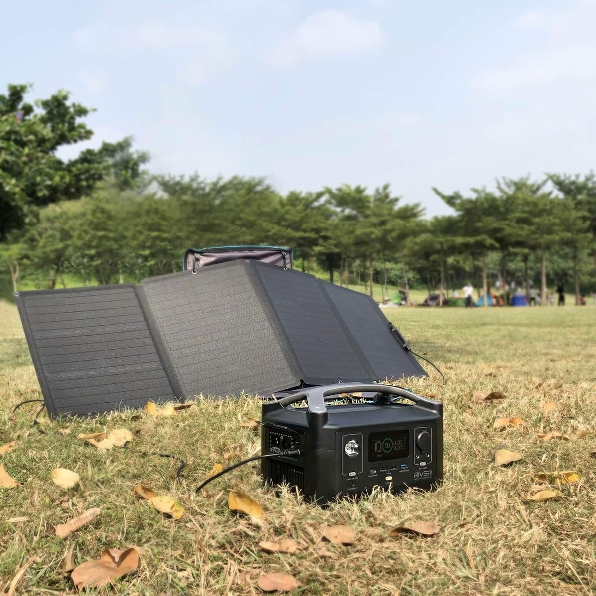 Portable Power Station 288Wh with 110W Solar Panel, 3 600W AC Outlets L748