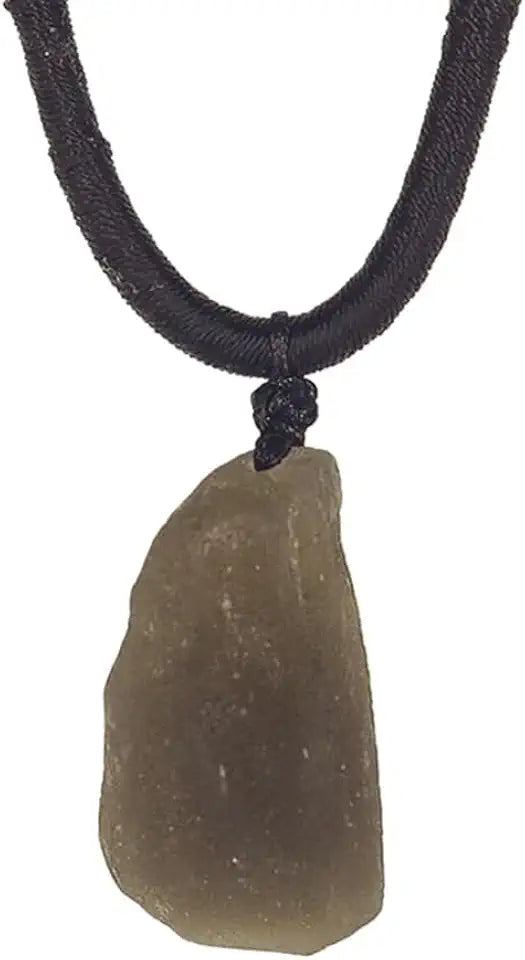 Raw Solitaire Tektite Meteorite Stone Necklace Y375453