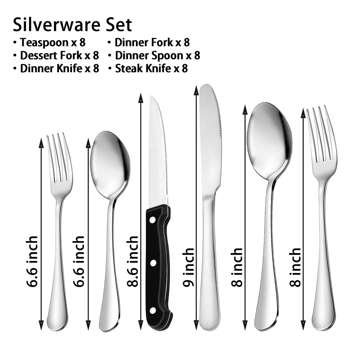 48-Pieces Stainless Steel Silverware Set N413952