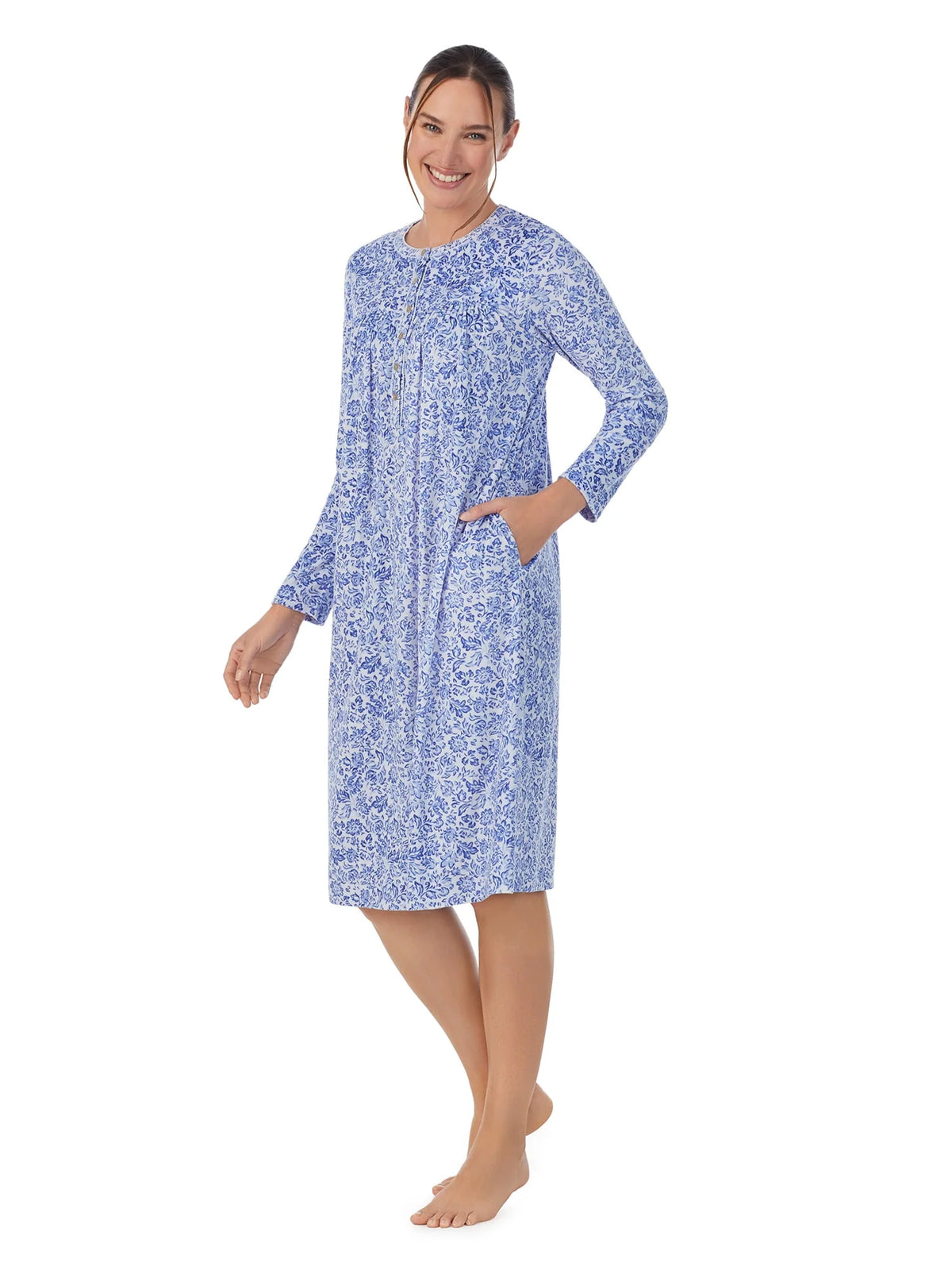 Women's Knit Velour Long Sleeve Nightgown N73857