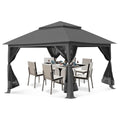 13 x 13 ft Pop up Gazebo Canopy Shelter with Mosquito Netting F72853