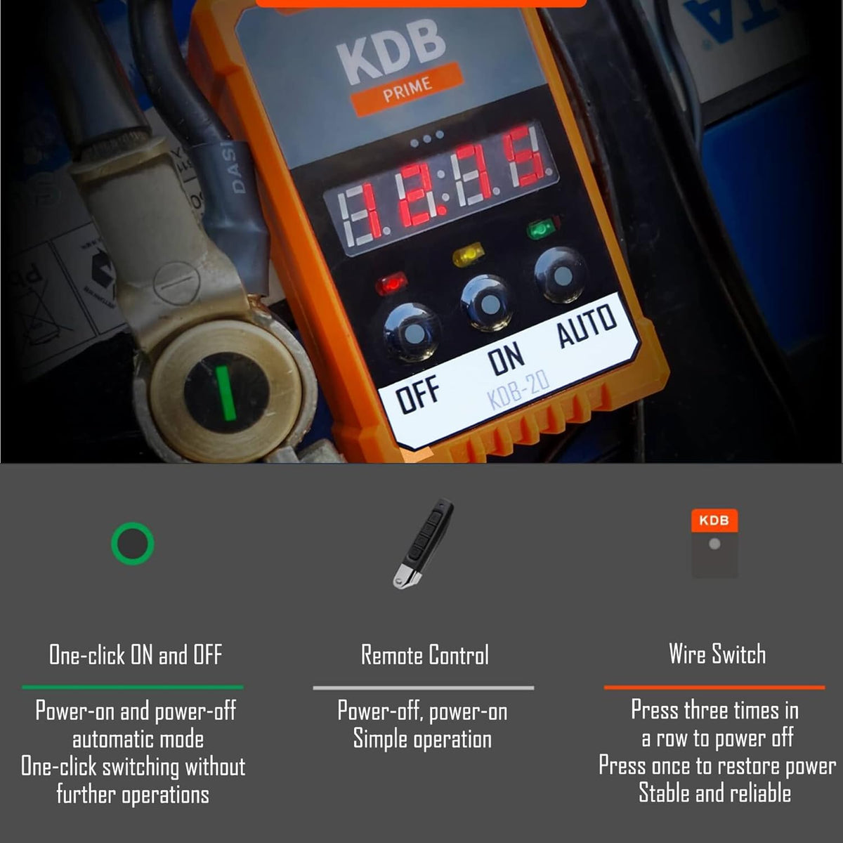 12V Car Battery Protector Voltage Disconnect Switch Kit with LED Digital Voltmeter Display P405