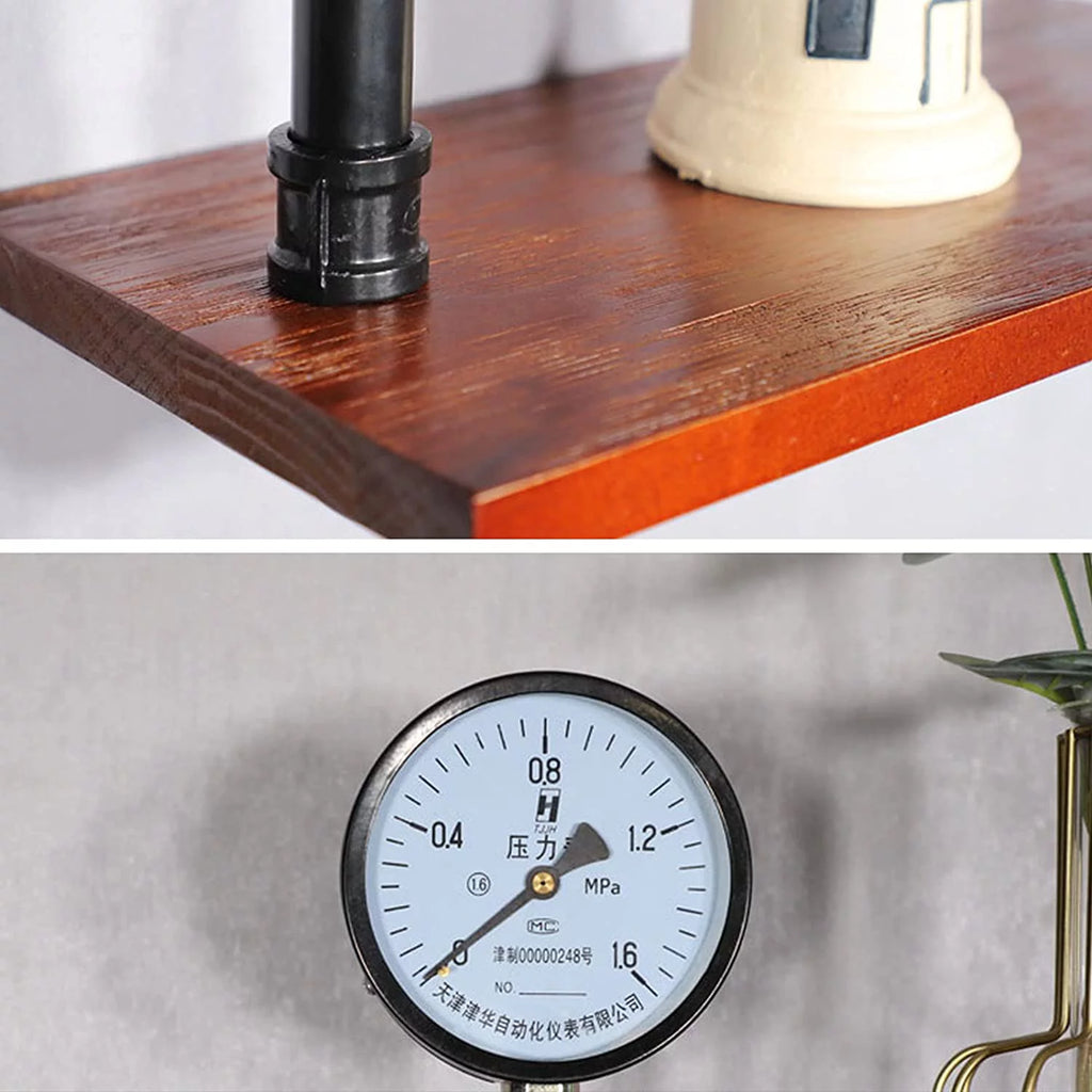 Industrial Pipe Wall-Mounted Wood Shelving Z78568