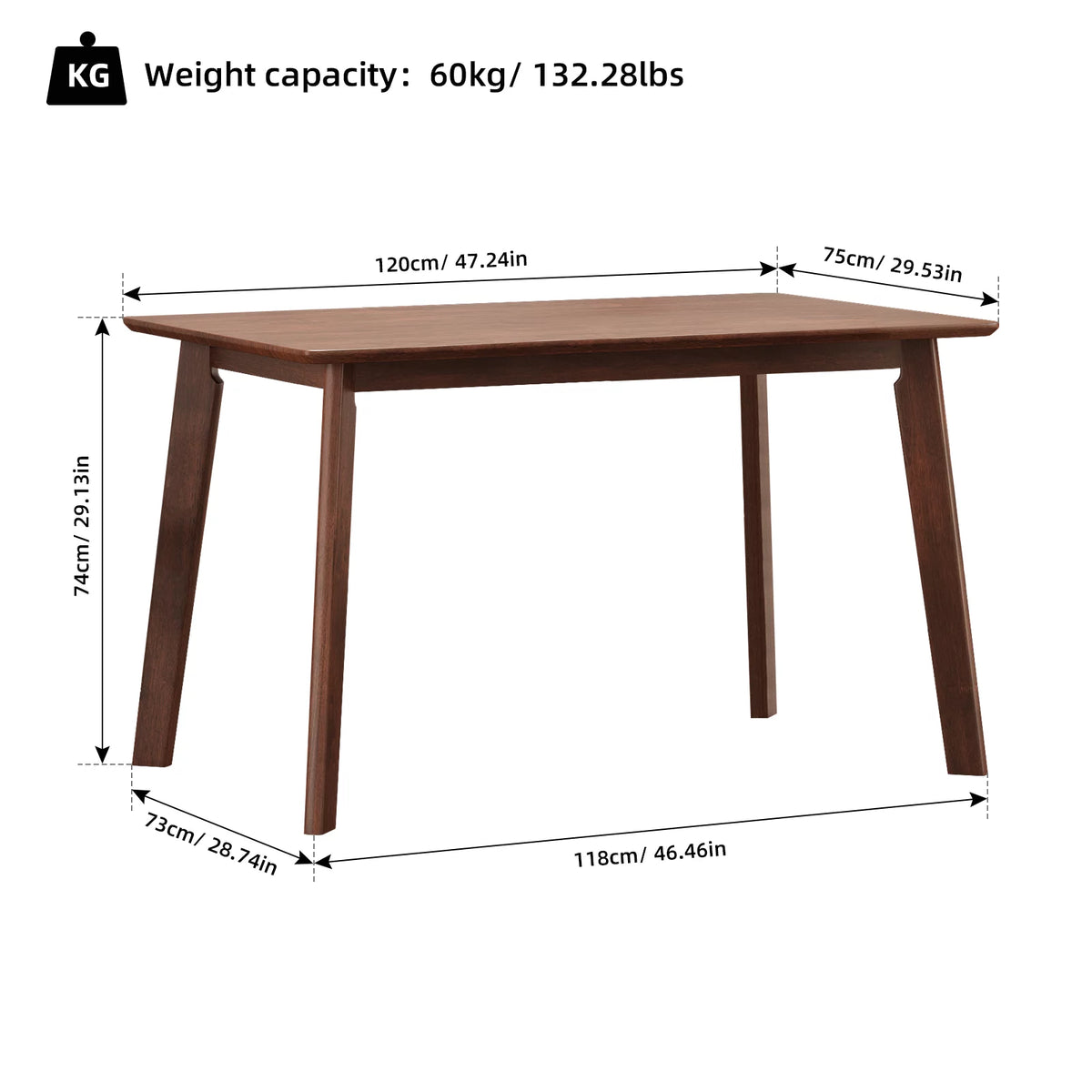 5-Piece Compact Rustic Dining Set with 4 Chairs B616844