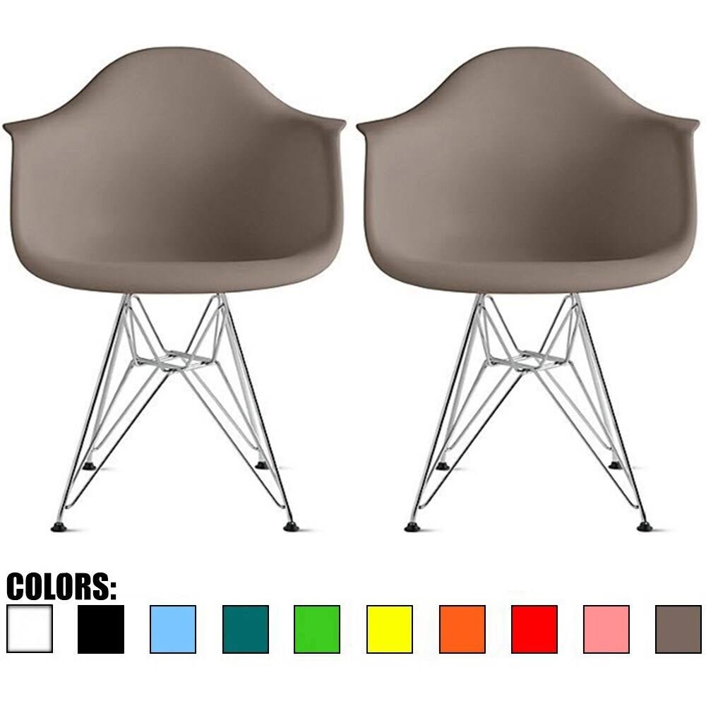 Orange Molded Plastic Arm Chairs X9498