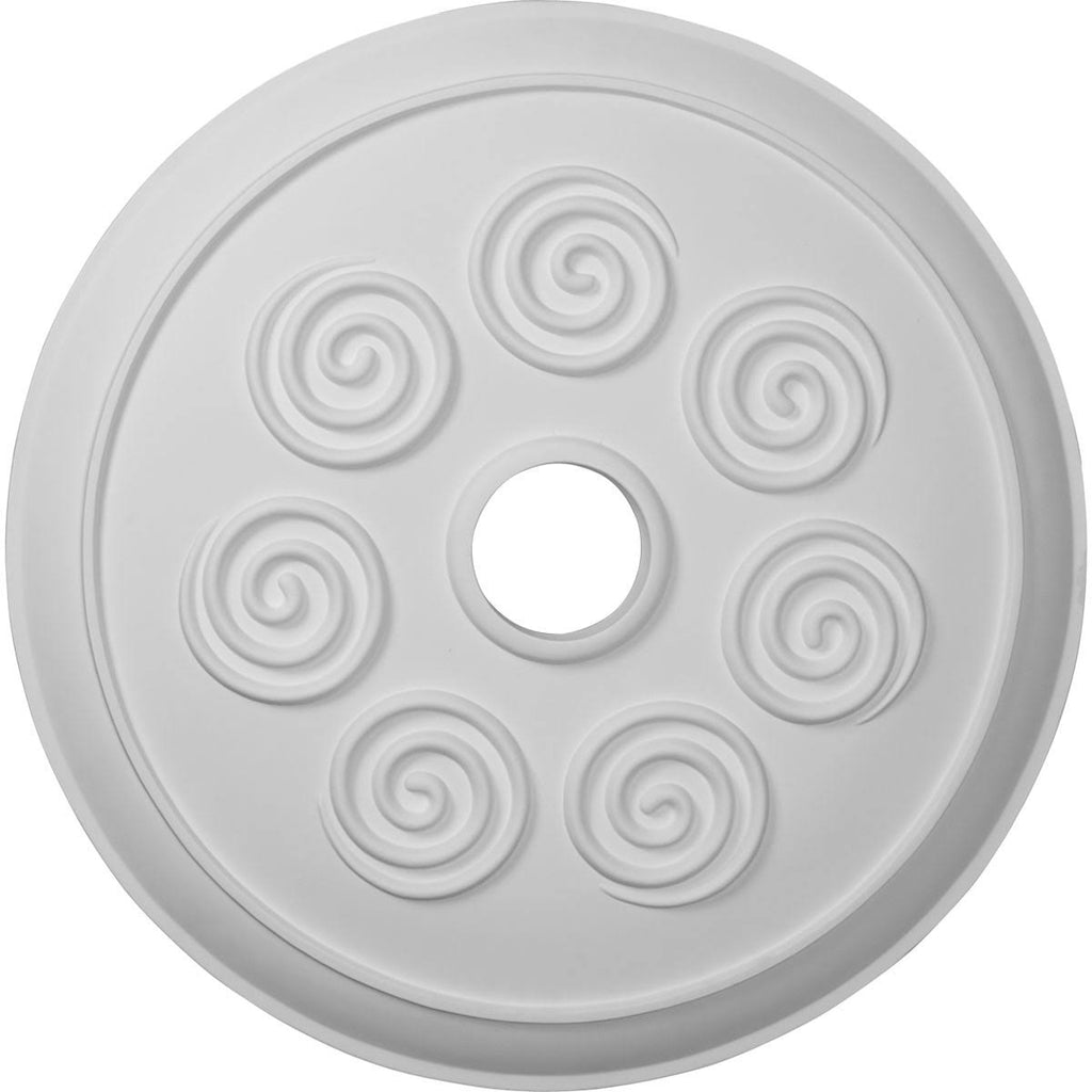 Spiral Ceiling Medallion Hand-Painted Smokey Topaz Crackle B4888