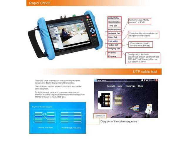 7 inch IPS Touch Screen IP Camera Tester CCTV CVBS Analog Tester with WiFi C3582