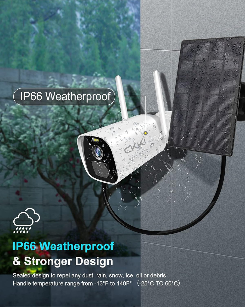 3MP Solar Powered Outdoor Security Camera with Rechargeable Battery W765