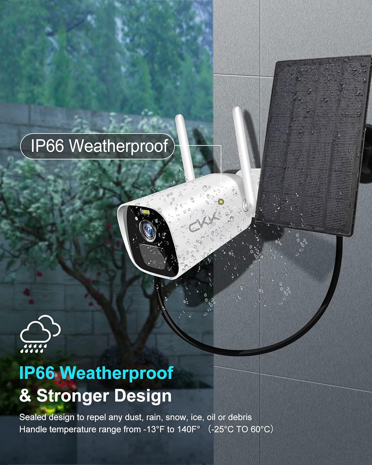 3MP Solar Powered Outdoor Security Camera with Rechargeable Battery W765