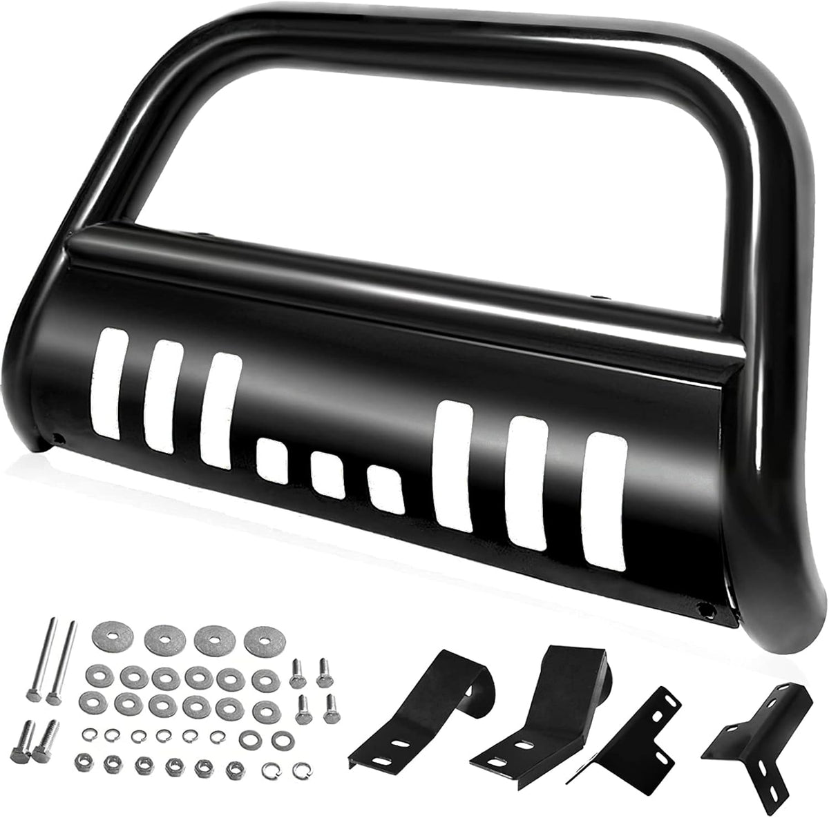 Stainless Chrome Bull Bar with Skid Plate P5653