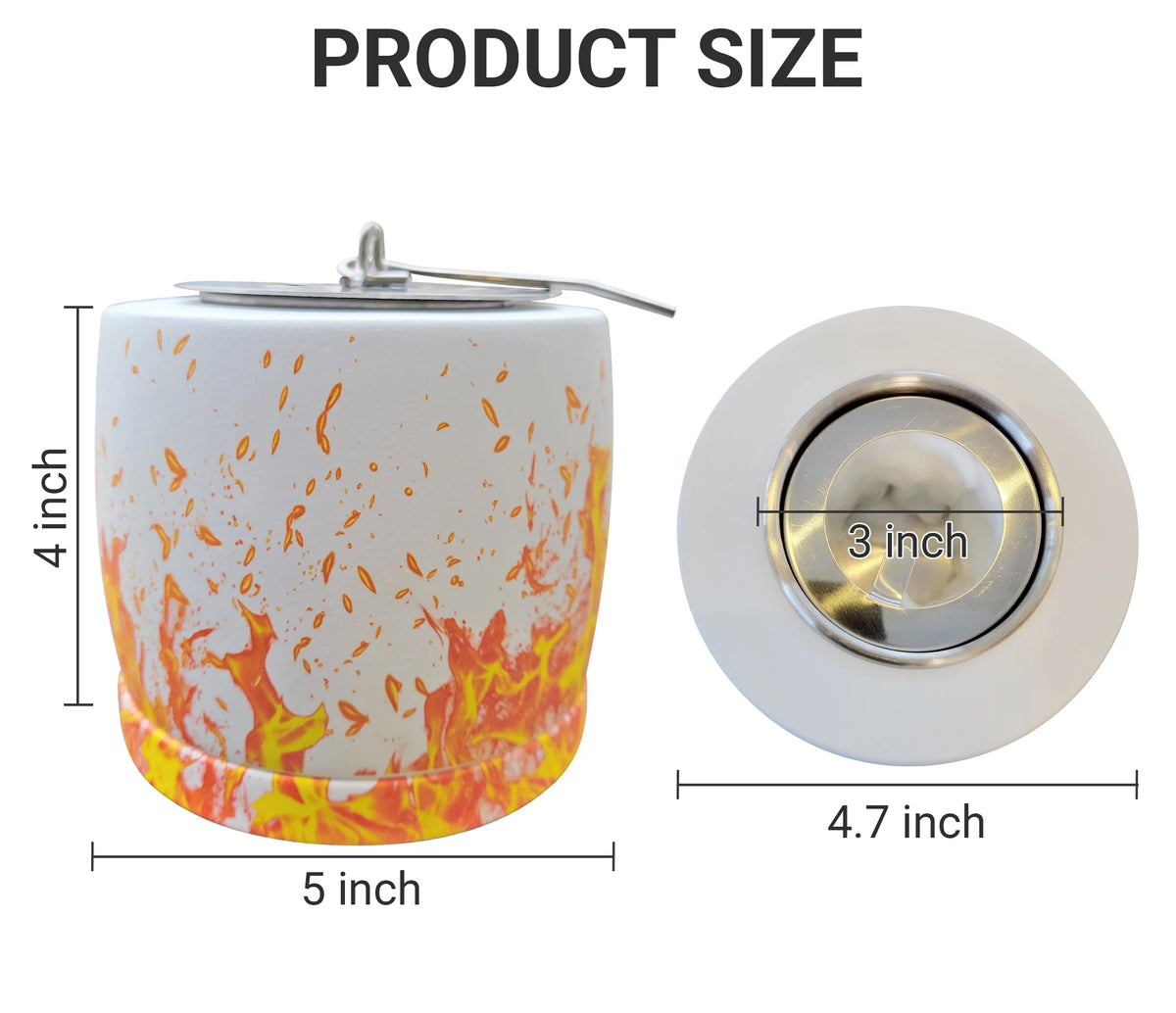 White Round Concrete Bio Ethanol Tabletop Fire Pit A224