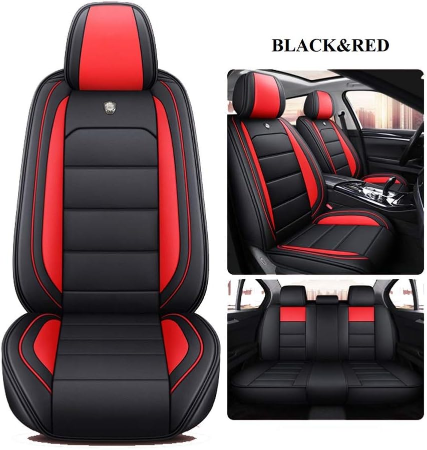 Leather Car Seat Covers Full Set Waterproof Black M78475