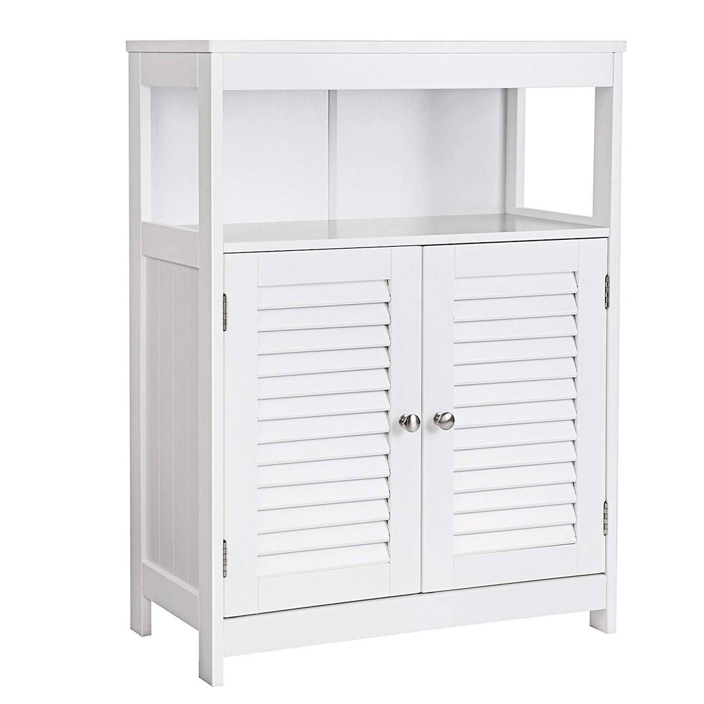 White Wooden Bathroom Cabinet with 2 Door X7649