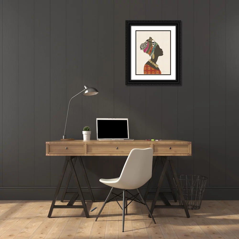 Black Ornate Wood Framed Art Print A681656