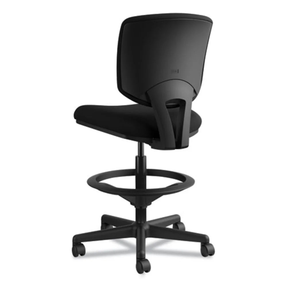 Black Leather Adjustable Task Stool U1231