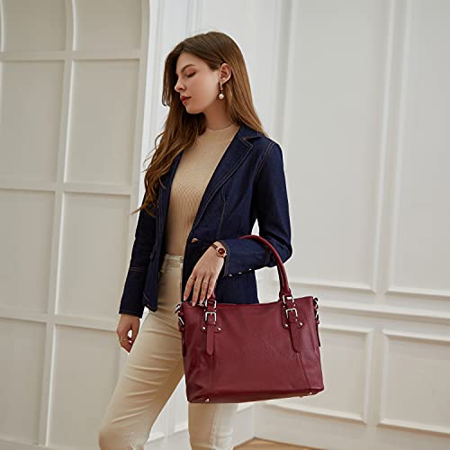 Genuine Leather Tote Shoulder Bag Satchel Purse Top Handle Hobo Crossbody Purse V6013