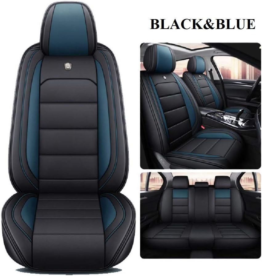 Leather Car Seat Covers Full Set Waterproof Black M78475