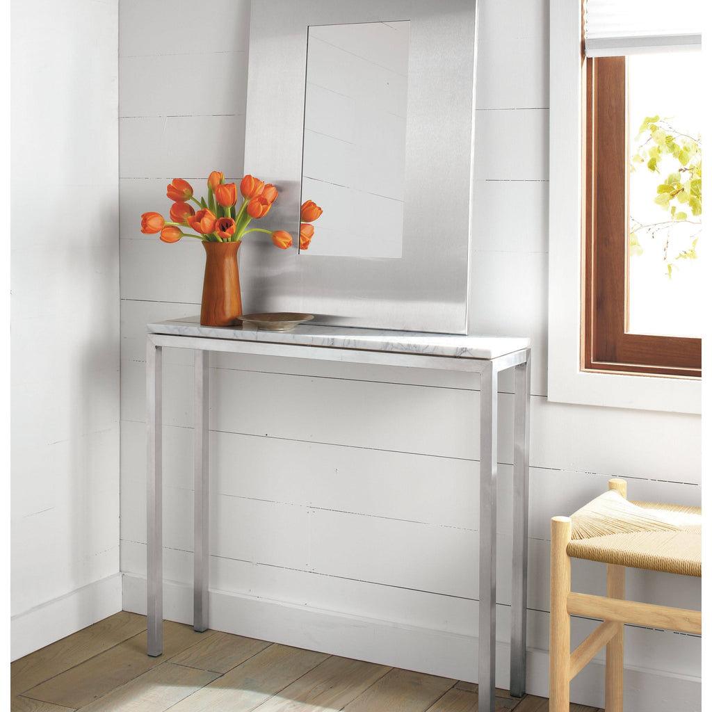 Walnut Console Table with Ocean Blue Base I4703