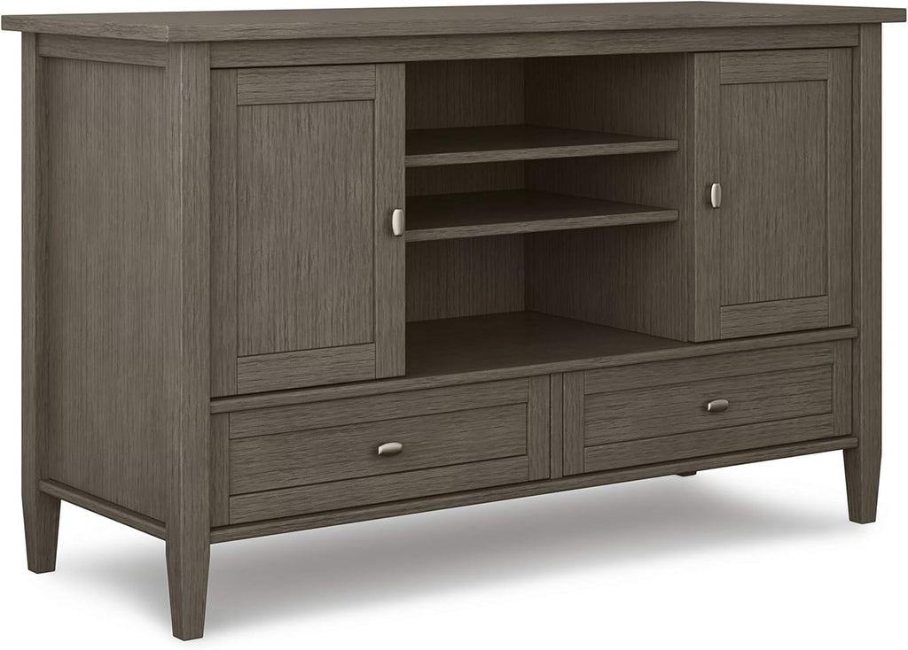 47 inch Wide Rustic Natural Aged Brown Solid Wood TV Media Stand J532