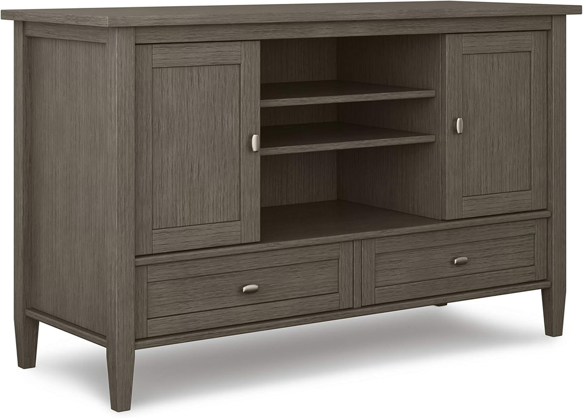 47 inch Wide Rustic Natural Aged Brown Solid Wood TV Media Stand J532