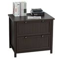 Brown Wooden 2-Drawer File Cabinet M18998