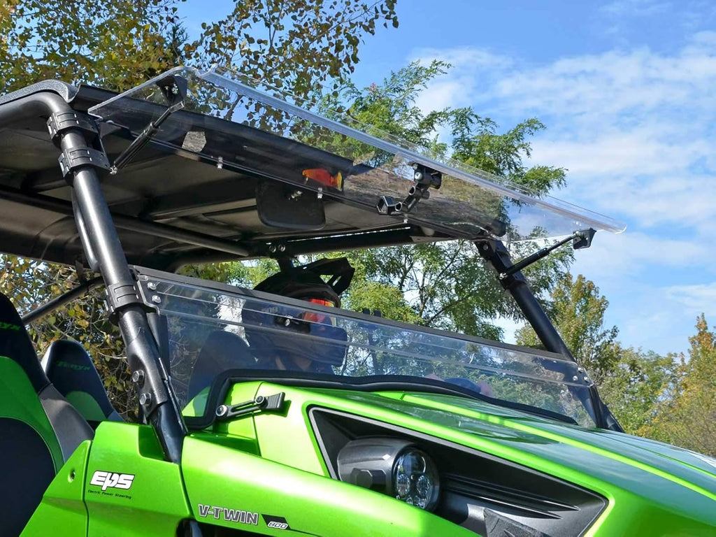 Scratch-Resistant Flip Windshield for Kawasaki Teryx 4 750/800 / 4 800, 1/4 Thick Polycarbonate M3071