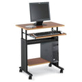 Medium Oak Rectangular Mobile Workstation X143834