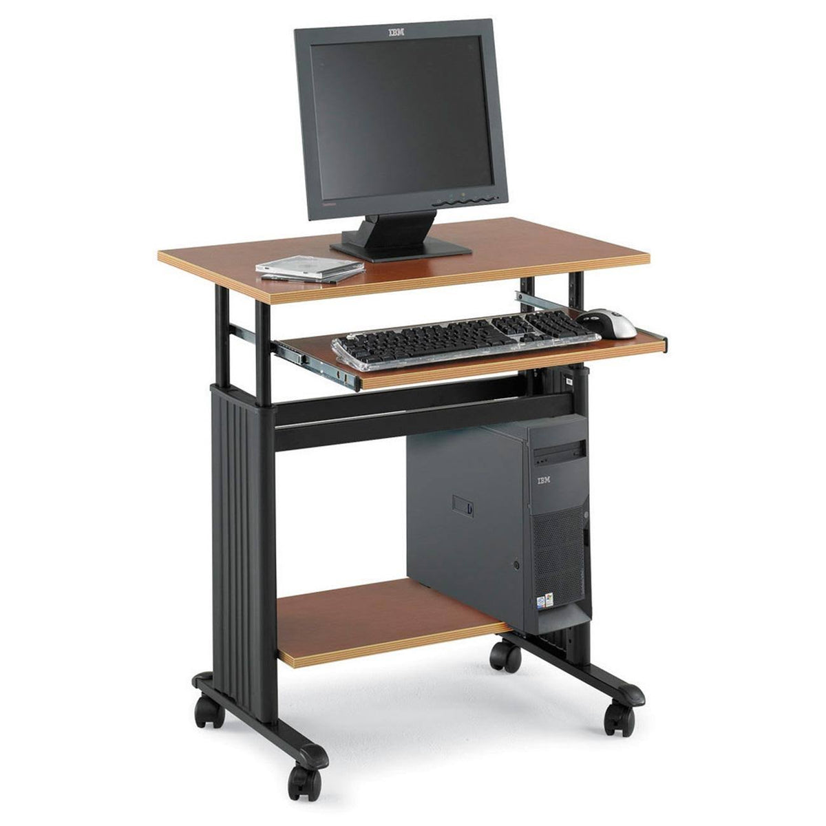 Medium Oak Rectangular Mobile Workstation X143834