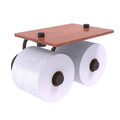 Venetian Bronze Wall Mount Toilet Paper Holder with Wood Shelf B4596