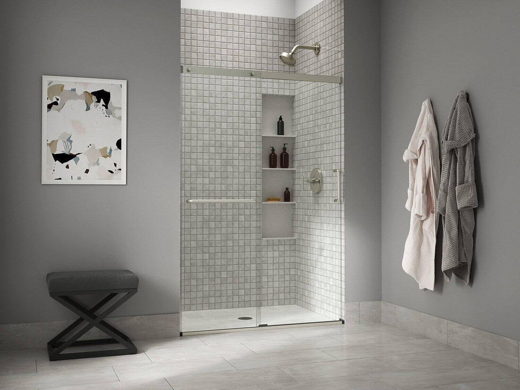 Tall Sliding Shower Door with Crystal Clear Glass G1004