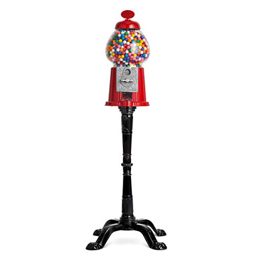 15 Inch Candy Dispenser with Stand Durable Aluminum Frame Includes 2lbs Bag of Gumballs 0.62 Inch Gumballs P358217